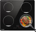 Placa de cocina TOPWISH, Placa induccion 4 fuegos, induccion 4 fuegos, placa induccion 60 cm, 7200W