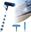 Cepillos y mopa de VEVOR, Kit de Limpieza de Paneles Solares con Pértiga Telescópica 10 m, Cabezal Giratorio, Suministro de Agua, Dispensador de Jabón