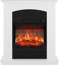 Chimenea eléctrica ArtiFlame, Collins AF18B, Blanca, 1, 8 kW, Efecto Llama LED Calentamiento termostato 17-27 °C, MDF Barnizado