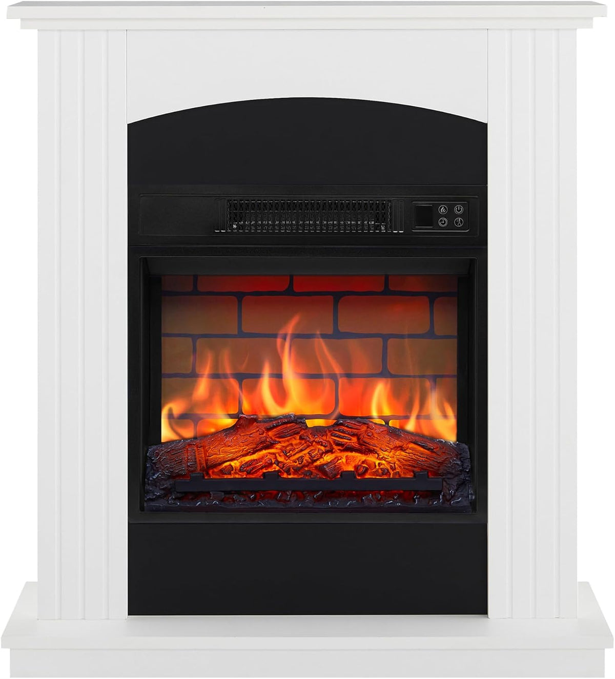 Chimenea eléctrica ArtiFlame, Collins AF18B, Blanca, 1, 8 kW, Efecto Llama LED Calentamiento termostato 17-27 °C, MDF Barnizado