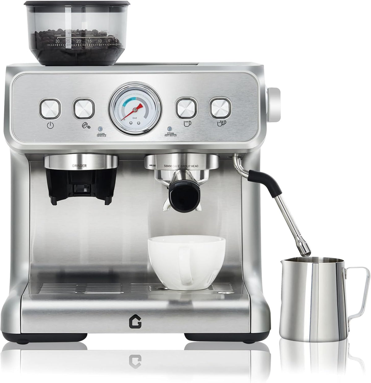 Cafeteras combinadas espresso-goteo Máquina de café expreso con mecanismo cónico y cafetera de presión de 20 bares. Totalmente automática con depósito