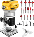 Fresadora ConBlom, Enrutador inalámbrico, compatible con batería Dewalt, 20 V 800 W, fresa portátil sin escobillas para carpintería, carpintería