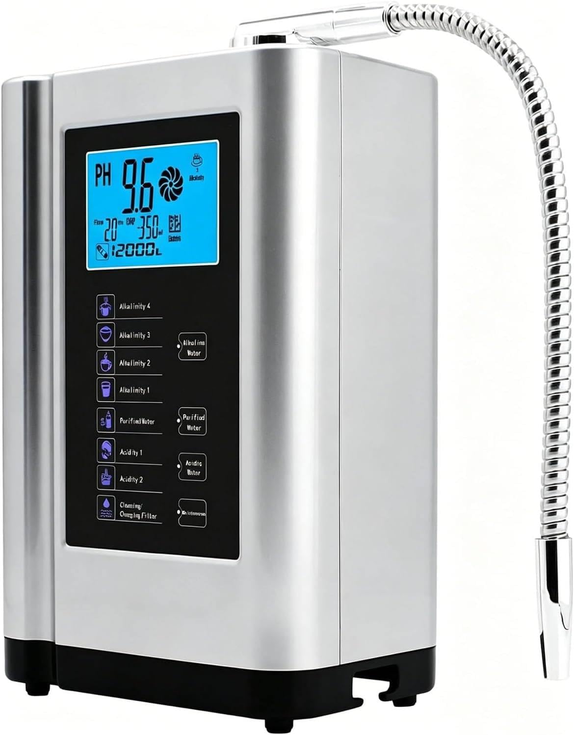 Azcabjie Purificadores de agua, Máquina Ionizadora De Agua 7 Ajustes Configurables Silver
