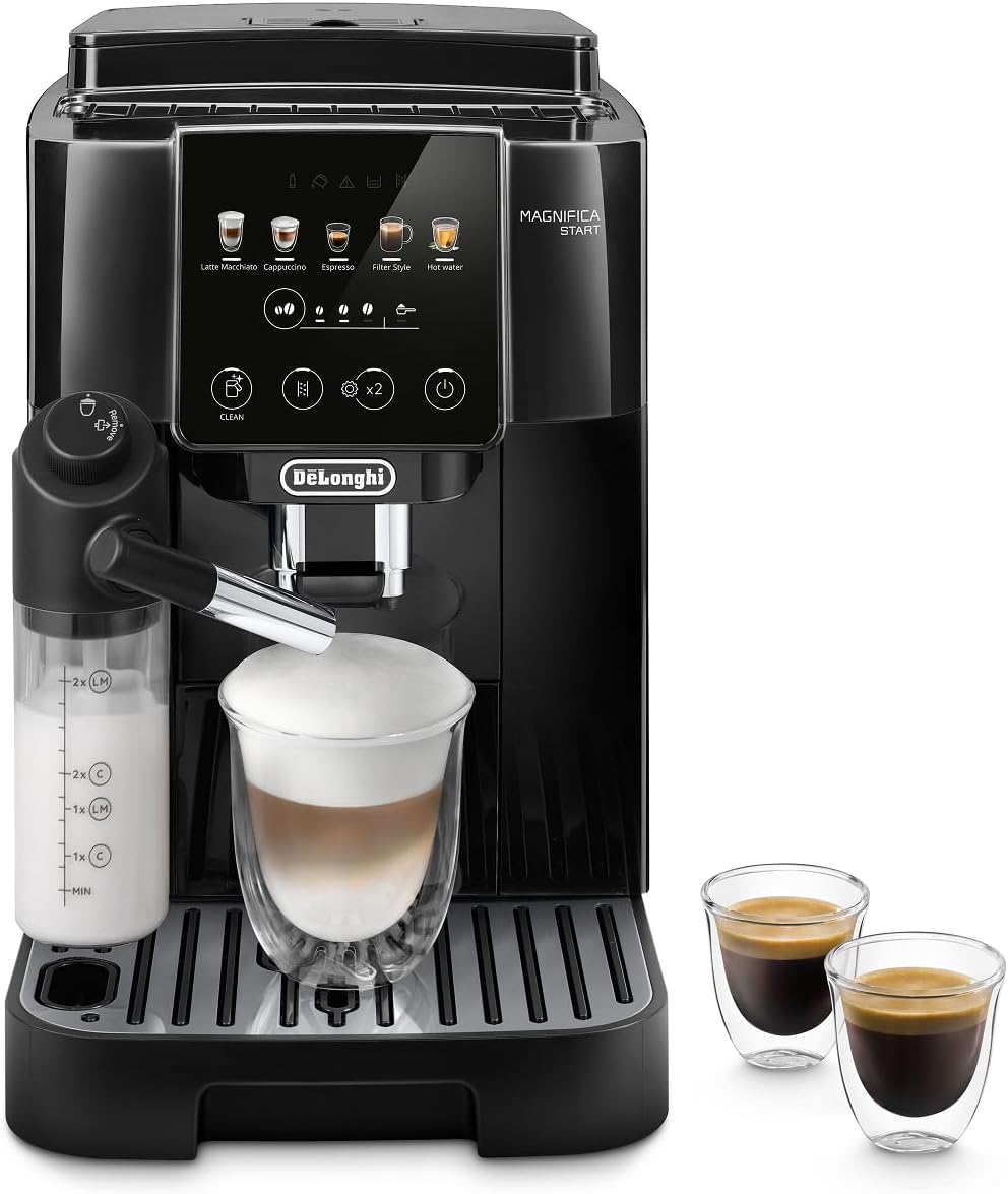 Cafetera automática De'Longhi, Magnifica Start - Cafetera Superautomática 4 Bebidas Negro