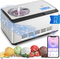 KLARSTEIN Heladera, Maquina de Helados para Casa, para Hacer Yogur Helado, Heladera con Compresor, WiFi y Control App, Postres Caseros, Helado Cremoso