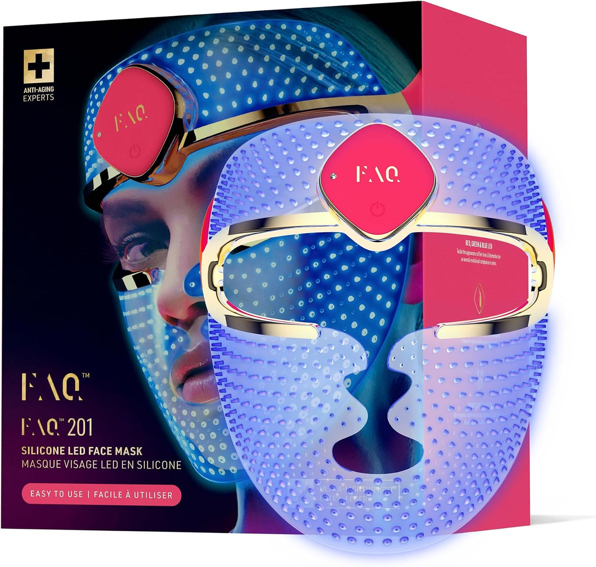 FAQ Mascarilla, 201 máscara facial LED RGB ponible para cuidado facial de la piel