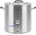 Enfriadores para mosto de cerveza KLARSTEIN, Brauheld Pur - Olla de maceración, Termómetro integrado, Grosor de pared 0, 7 mm, Base sándwich de 3 mm
