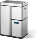 Cubos de basura para la cocina Mirage Plus - Sistema de separación de basura con 3 compartimentos, 2 x 15 L y 30 L, con sensor, 3 cubos interiores de