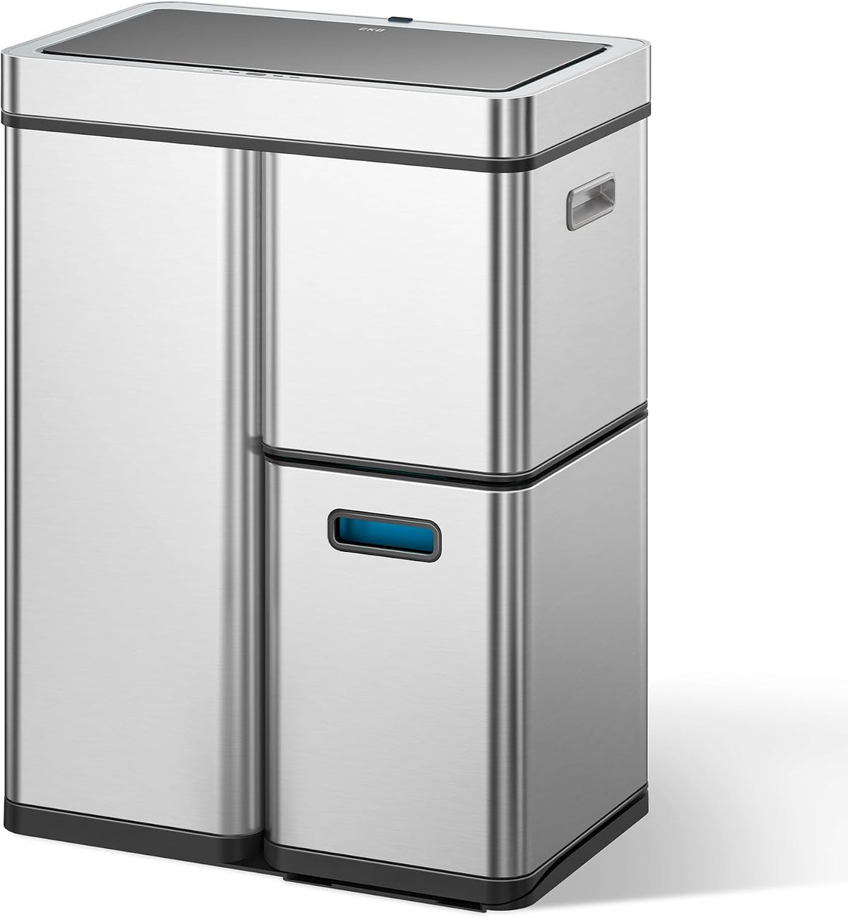 Cubos de basura para la cocina Mirage Plus - Sistema de separación de basura con 3 compartimentos, 2 x 15 L y 30 L, con sensor, 3 cubos interiores de