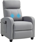 Sillones y chaises longu Sillón de Masaje Reclinable Mando a Distancia 68x88x98cm Gris Claro, HOMCOM