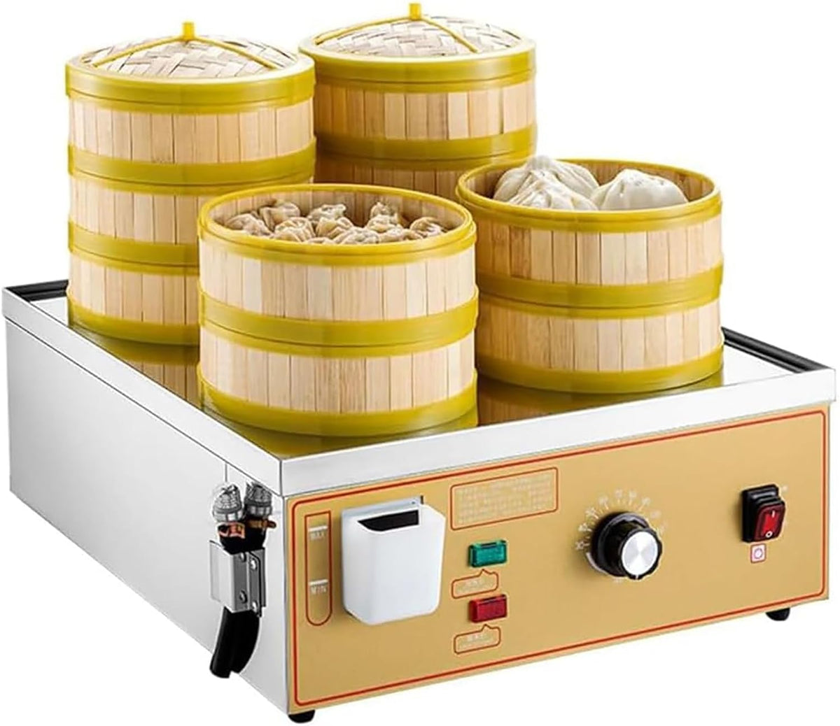 Vaporeras eléctrica de SUCRFXJ, Vaporera Eléctrica Comercial Dim Sum, Máquina De Bollos Al Vapor De Cuatro Orificios, Alarma De Ebullición