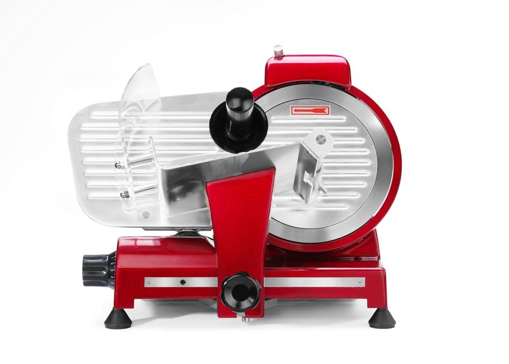 HENDI 220-240V Cortafiambr, Cortadora eléctrica de carne, cortafiambres multiusos, Profi Line 220, Ø cuchilla: 220mm, espesor de corte (0-12mm), 280W