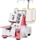 Generic Máquinas de coser básica, Máquina de overlock de servidor de servicio pesado, máquina de coser eléctrica de 1200 rpm con luz LED, costura de