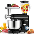 Robots de cocina de homlee, 3 In 1 Robot De Cocina con Picadora De Carne y Batidora, 2000W Amasadora Multifunción, 5.5L Cuenco De Acero Inoxidable