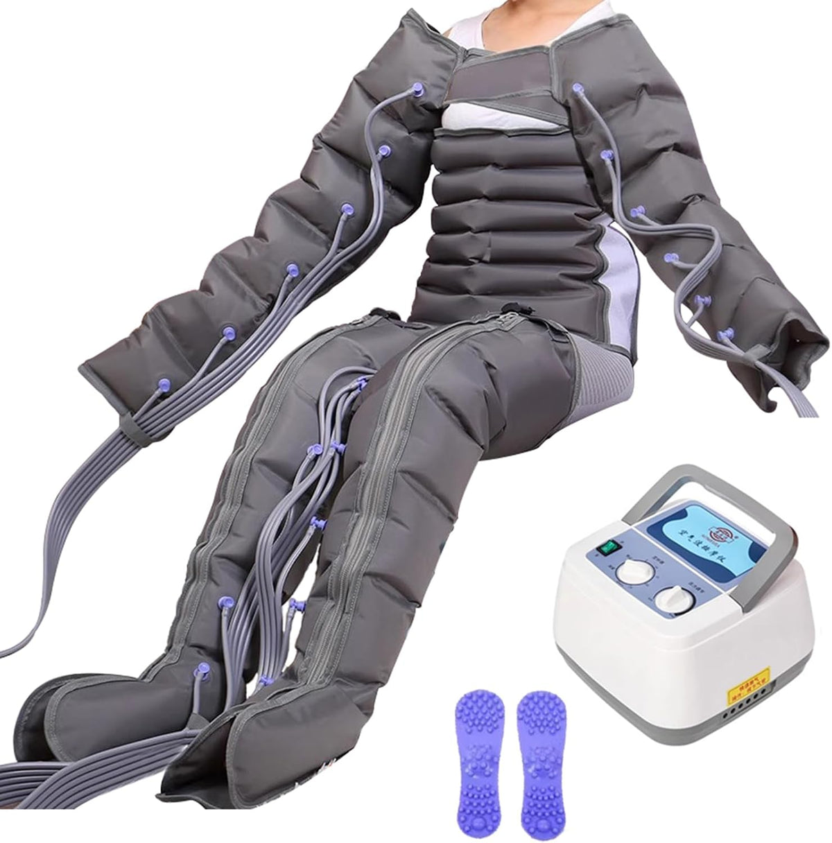 Generic Masajeadores eléctricos para pi, Botas de Presoterapia Piernas para Casa, Piernas, Abdomen y Brazos, M