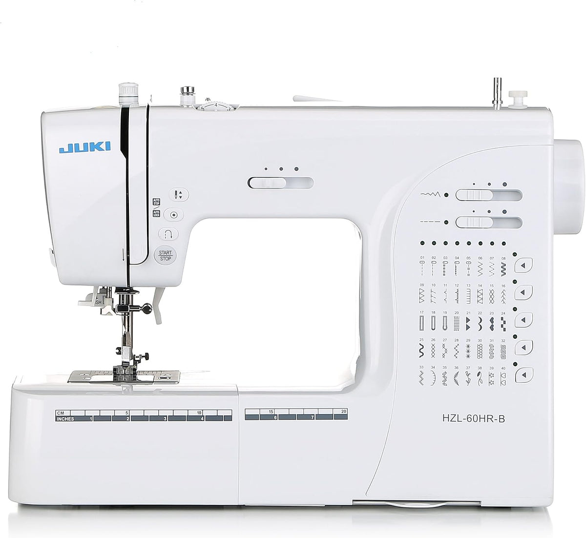 JUKI Máquinas para puntada de seguridad, hzl-60hr-b máquina de Coser electrónica, Metal, Blanco, 40 x 18, 8 x 29 cm