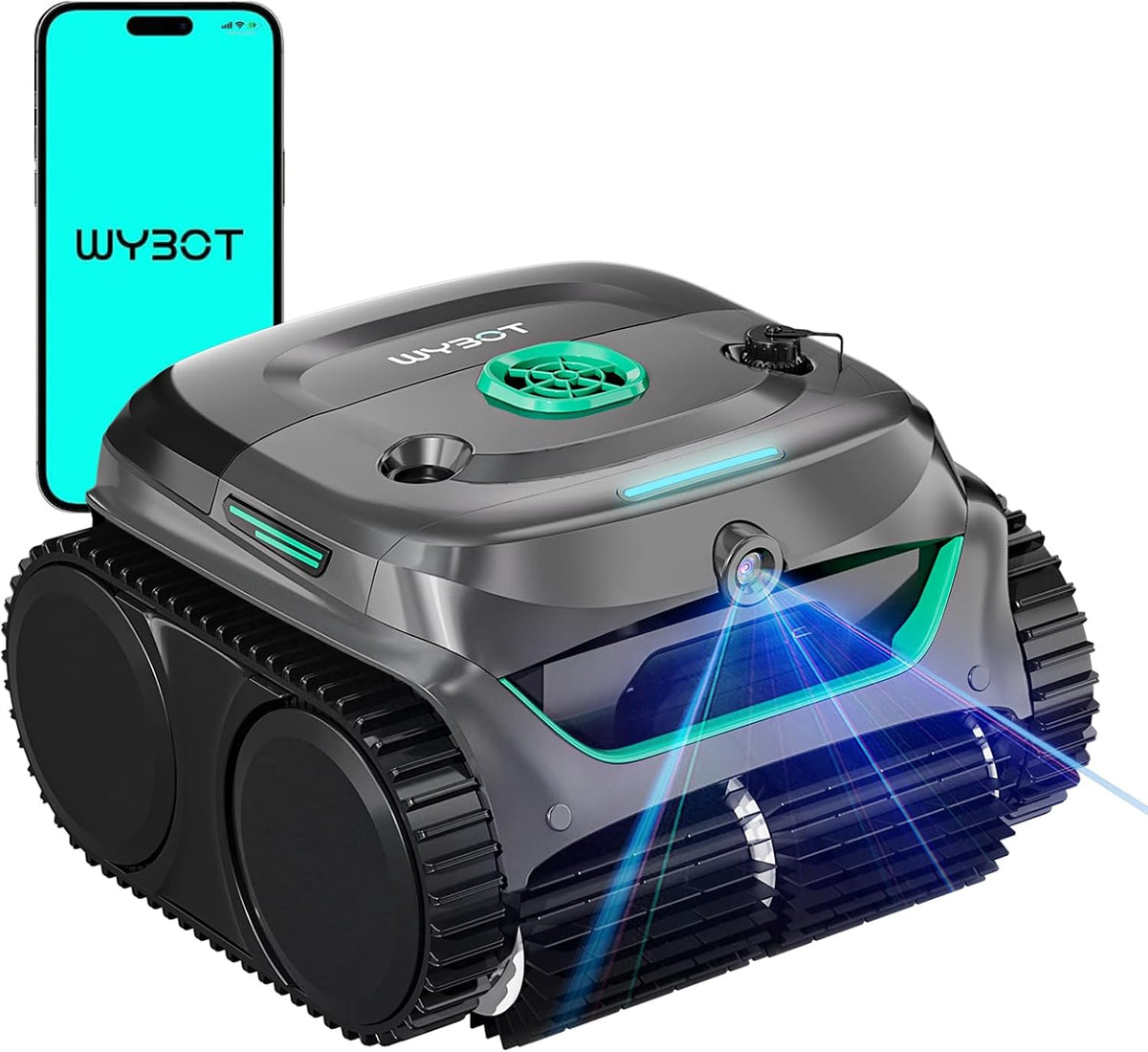 WYBOT Limpiafondos automático, C2 Vision Robot Piscina con Cámara IA y Batería 190min, 210m²