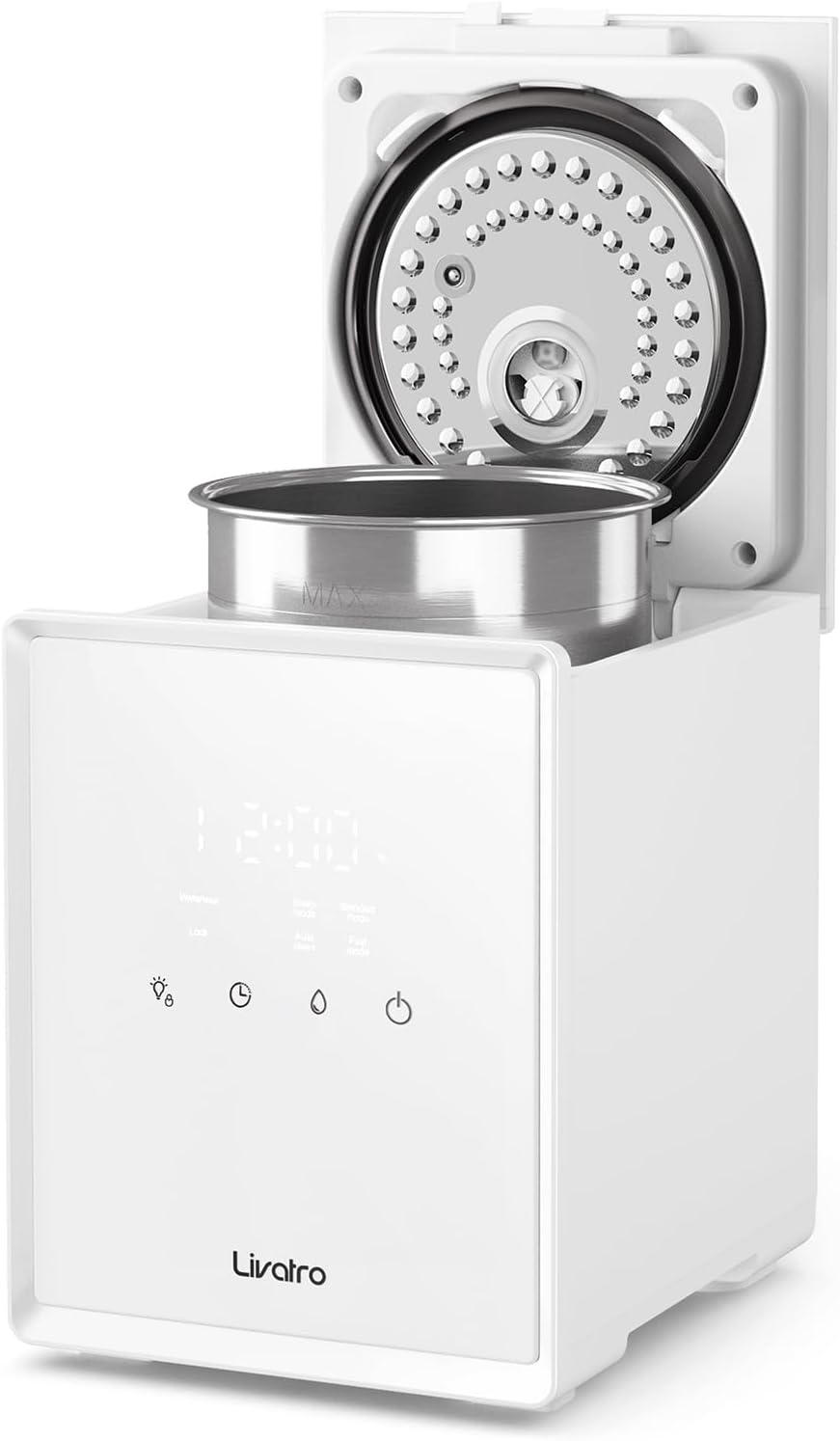 Humidificadores de habitación individual Humidificador de Aire 3L Top-Fill, Humidificador de Vapor Caliente de Acero Inoxidable, Reduce el 99, 97% de
