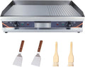 Planchas eléctrica de DULNICE, Plancha Electrica Profesional de Acero Inoxidable 73 x 40 cm, 2200W*2 Plancha Cocina Electrica de acero inoxidable
