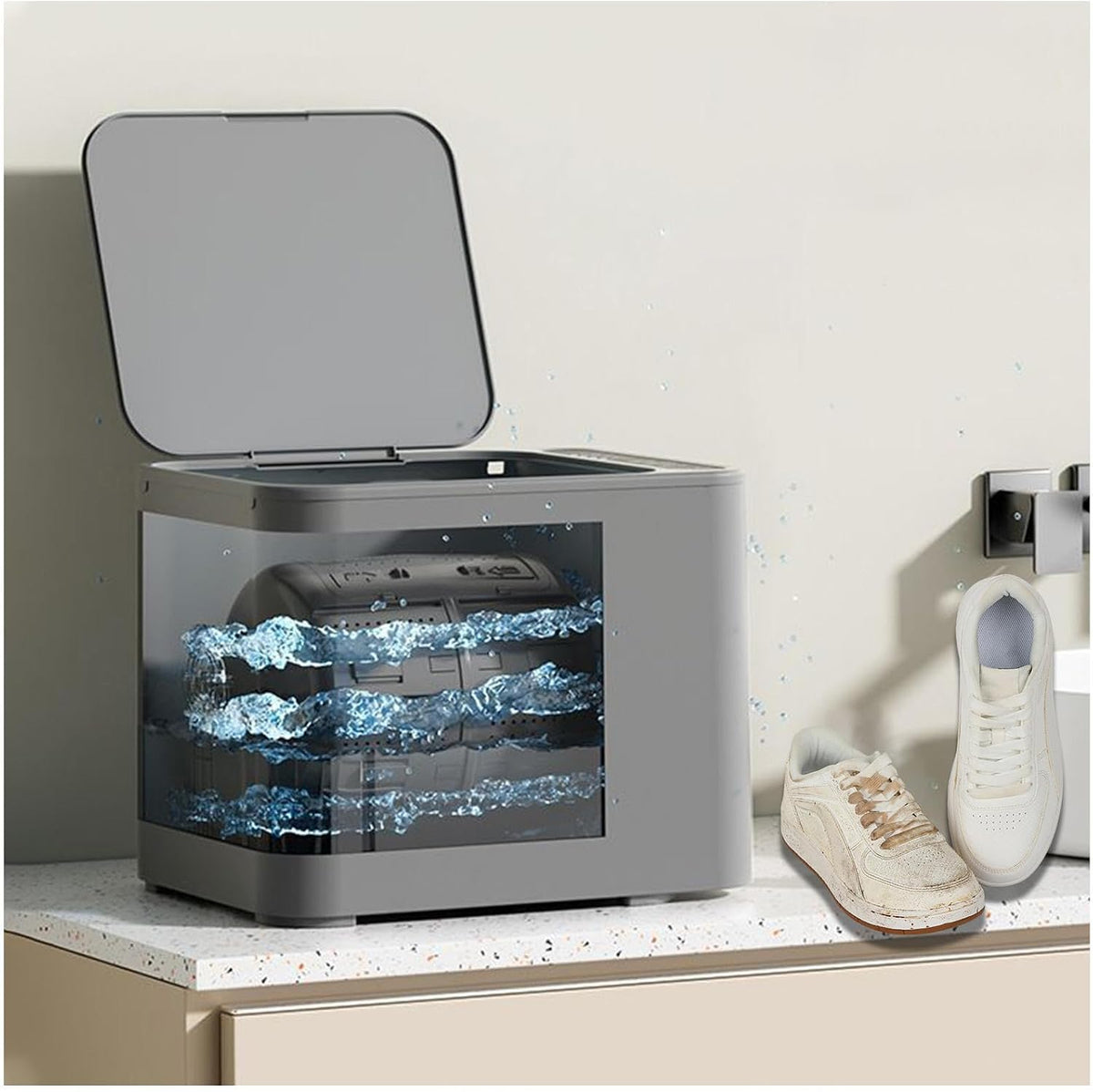 Generic Lavadora, de zapatos portátil, lavadora de zapatos eléctrica de bajo ruido, máquina de lavado de zapatos para acampar, apartamentos