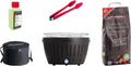 LotusGrill Barbacoas de carbón, Juego de iniciación de barbacoa de carbón vegetal sin humo: 1 barbacoa con conexión USB de color gris antracita, 1