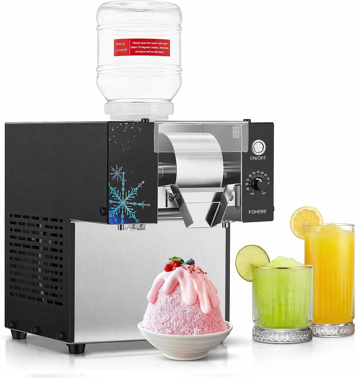 Máquinas para hacer hielo Máquina comercial de hielo y nieve FOHERE, 80 kg/24 h, FOHERE