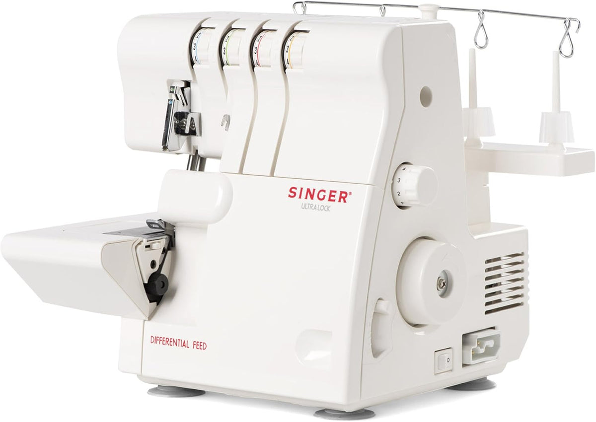 14SH654 de Singer, máquinas de coser básica, Remalladora, 1300 ppm, Color Blanco