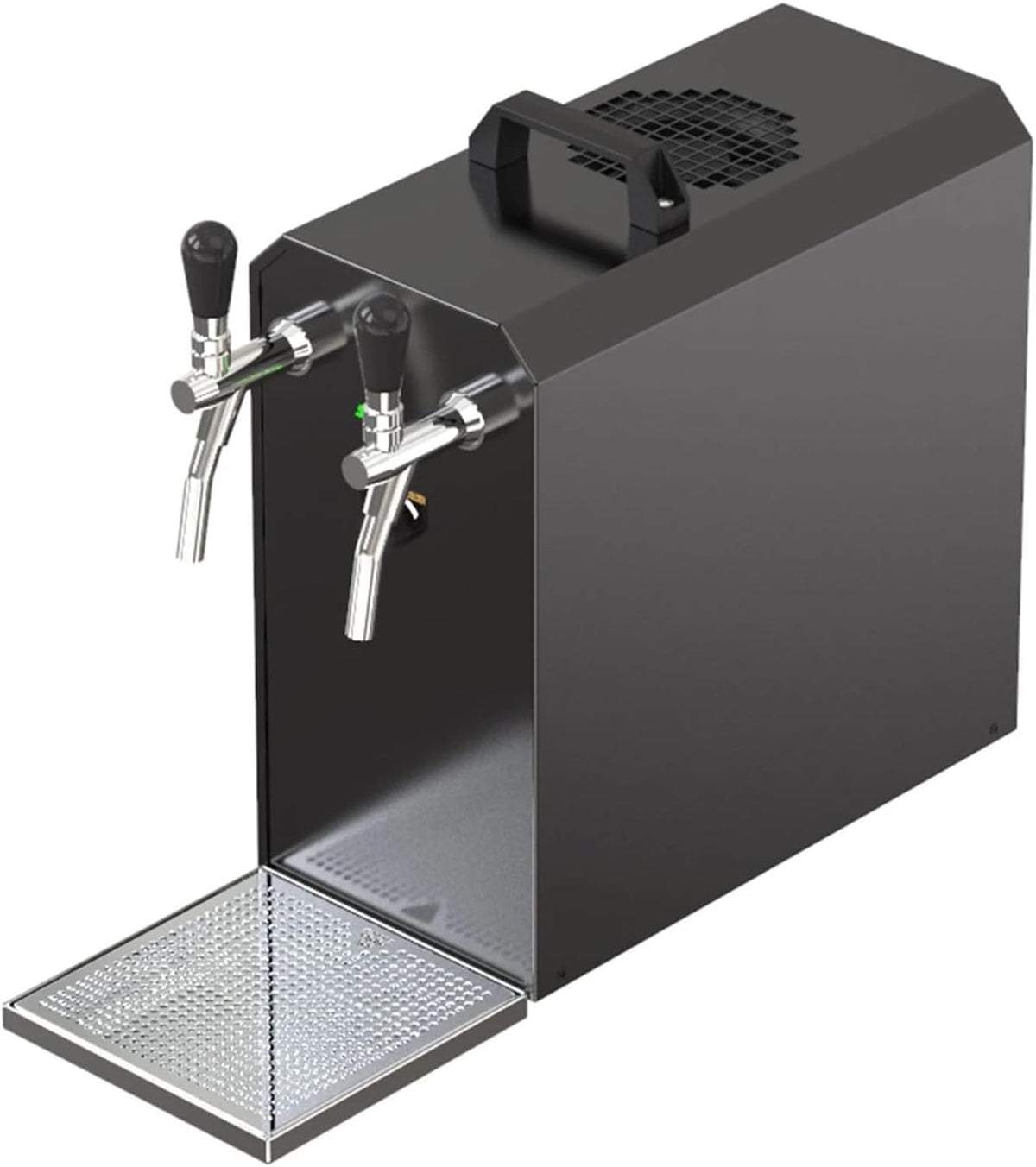 ich-zapfe.de Minitirador de cerveza, Set Completo dispensador de Cerveza Stream 50, Enfriador seco 2 líneas 50 l/h con Botella de CO2 y Adaptador de 5