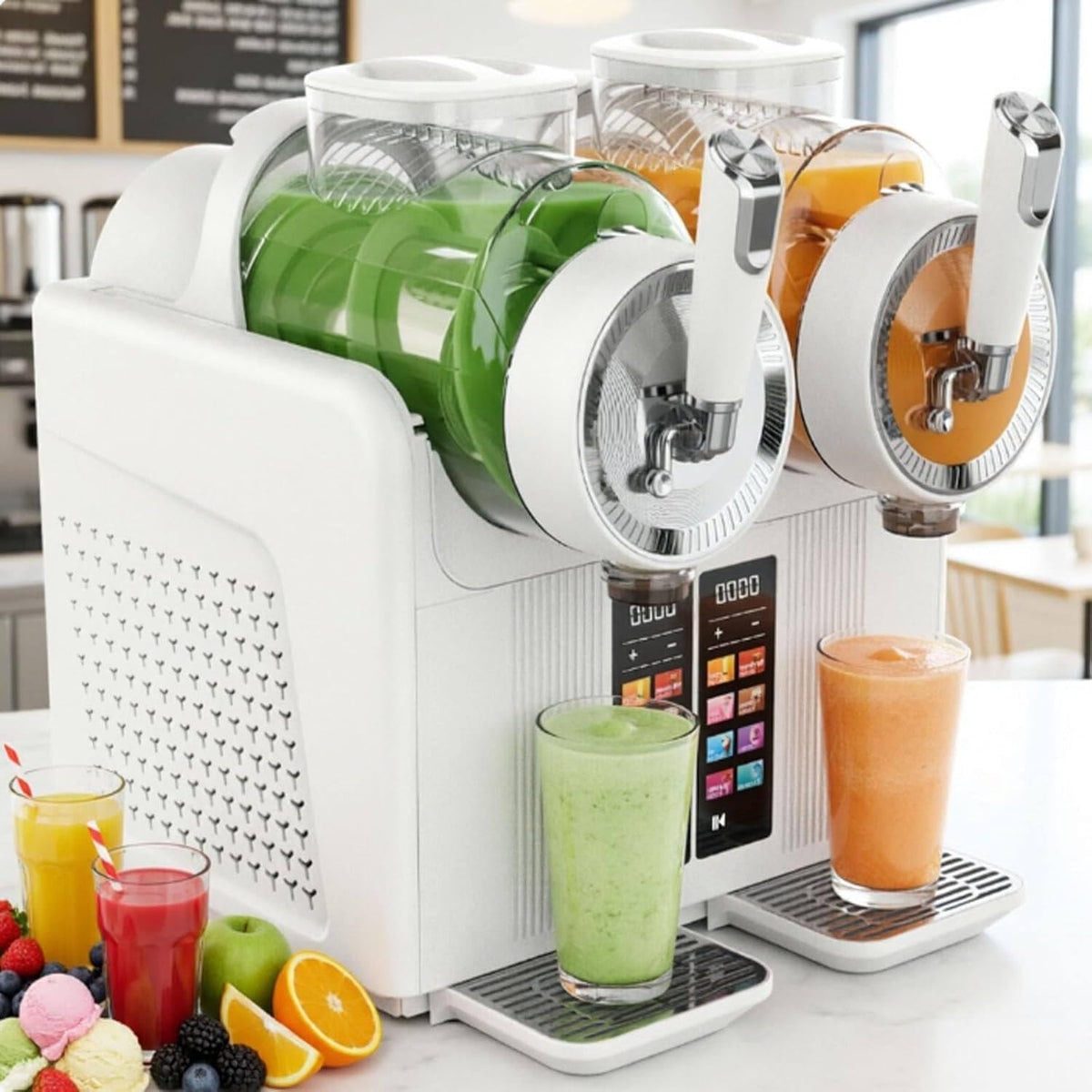 FJYAWEN Máquinas para hacer hielo, Máquina Para Granizados Y Helados 7 En 1, 7 Modos Para Batidos, Malteadas, Cócteles, Margaritas Y Helados, Tiempo