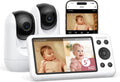 Monitores de vídeo BM04 Camara Vigilancia Bebe WiFi con 2 Cámaras, 5' 1080P, App Control, momcozy