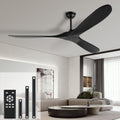 Ventiladores de techo Ventilador de techo negro de 72 pulgadas sin luz para interiores y exteriores, madera de 3 hojas, sin luces, para patios, sala