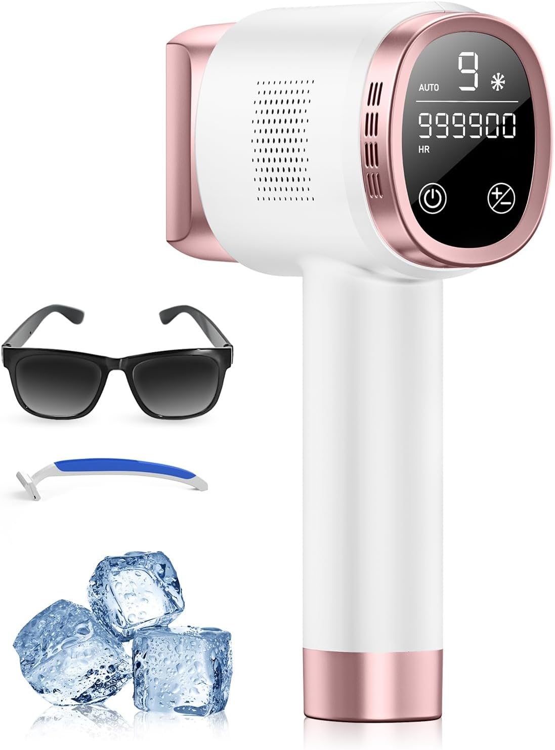 Sistemas de depilación de luz pulsada Deplite, 21J Depiladora Laser con Función de Refrigeración, 600-1200NM Depiladora Luz Pulsada con 9 Niveles de