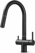 Grifos de llenado de olla Grifo Fregadero Cocina 3 Vías Ducha Slender, Negro Mate, Ari