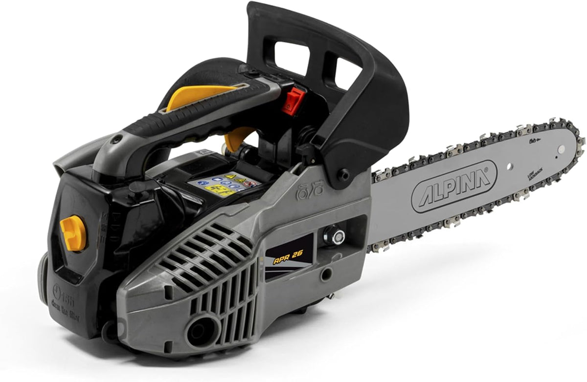 Motosierra Alpina, de poda APR 25 (10)'', Para la corte de madera, Barra de corte 25 cm (10''), Motor de gasolina 25.4 cc, 900 W, Velocidad de la