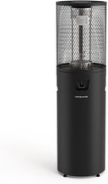 CREATE Calentadores y estufas de exterior, /FIRE ROUND HEATER/Calefactor de gas negro para terrazas y exteriores/Encendido eléctrico, llama regulable