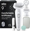 Depiladora Braun, Silk·épil 9 SkinSpa Depiladora Eléctrica Mujer, 9-381, Plata