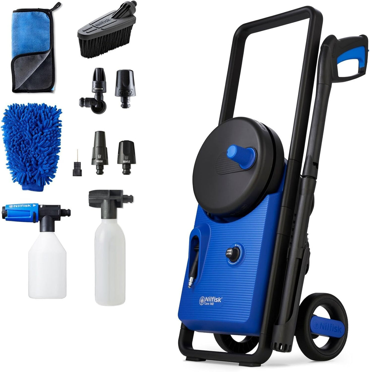 Limpiadoras a presión Nilfisk, Core 140-6 PowerControl Premium Car WA Pressure Wash Upright Electric 474 l/h