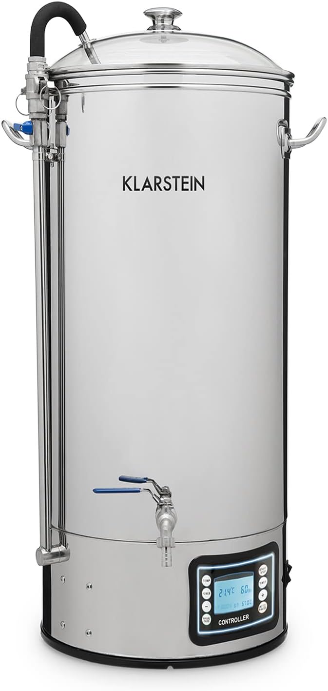 Juegos básicos para preparación de cerveza artesana de KLARSTEIN, Fermentador Cerveza l Macerador Cerveza Artesana con Caldero de Acero Inoxidable