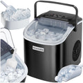 tectake Máquinas para hacer hielo, ® Máquina de Hielo Portátil, Tanque de Agua 1, 2 Litros, 2 Tamaños de Cubitos de Hielo, Autolimpieza, Acero