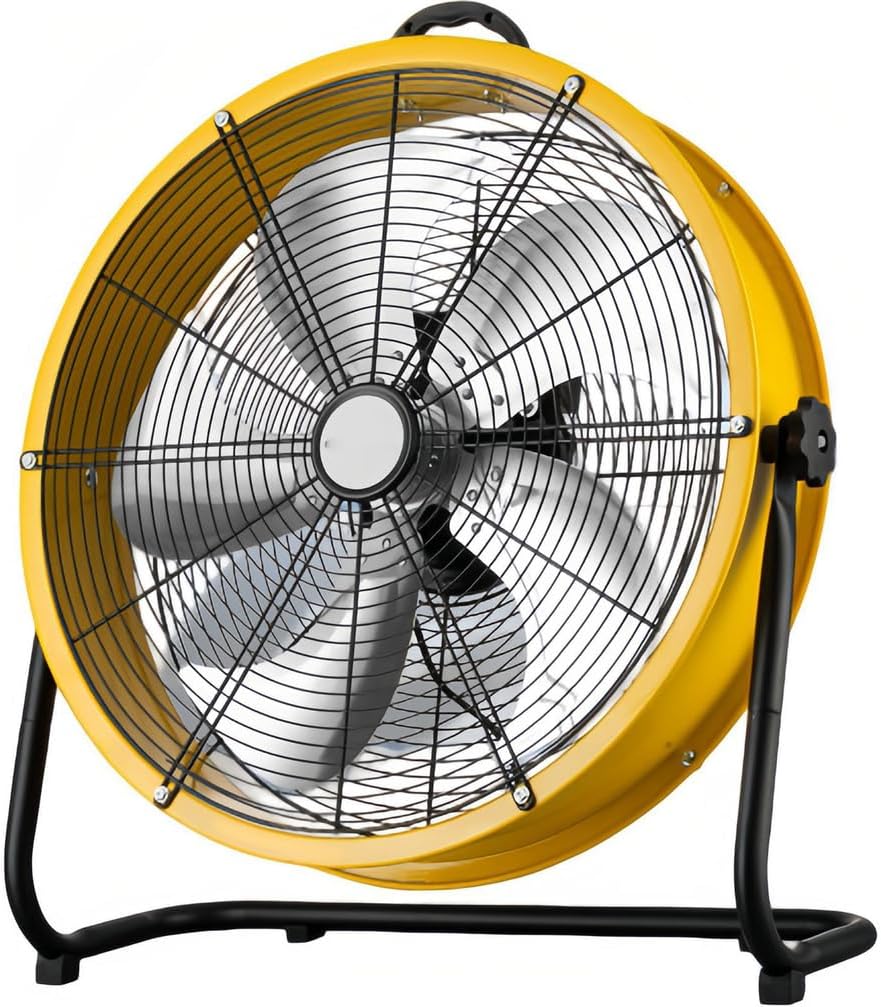 Ventiladores de pedestal Ventilador de tambor industrial de alta velocidad, circulador de aire de 3 velocidades con motor de cobre, hoja de aluminio