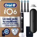 Oral-B Cepillos de dientes eléctricos de rotación, iO 6 Cepillo de Dientes Eléctrico con 3 Cabezales Y Estuche, Negro