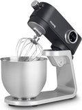 Batidoras amasadora H.Koenig, Robot de cocina multifunción 5L KM120 en acero INOX Gris, Robot pastelero, 8 velocidades, Batidor, Mezclador, Gancho