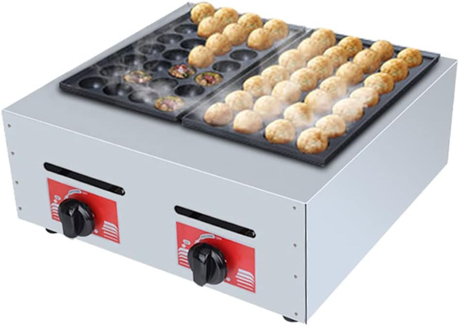 Generisch Máquinas de hacer Takoyaki, Takoyaki Maker - Máquina para hacer bolas de pulpo de gas comerciales de 56 agujeros, sartén antiadherente