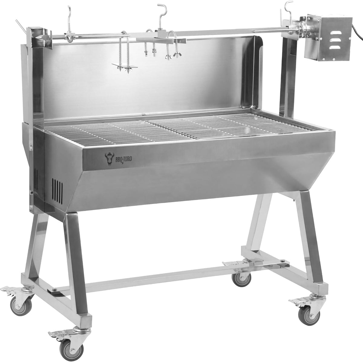 Barbacoas de carbón de BBQ-TORO, Asador de leña portátil de acero inoxidable