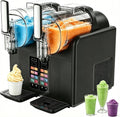 Máquinas para hacer hielo Máquina 2 en 1 para Hacer Helados y granizados, Doble depósito de 2 x 2 L, Pantalla táctil, 7 programas preestablecidos, no