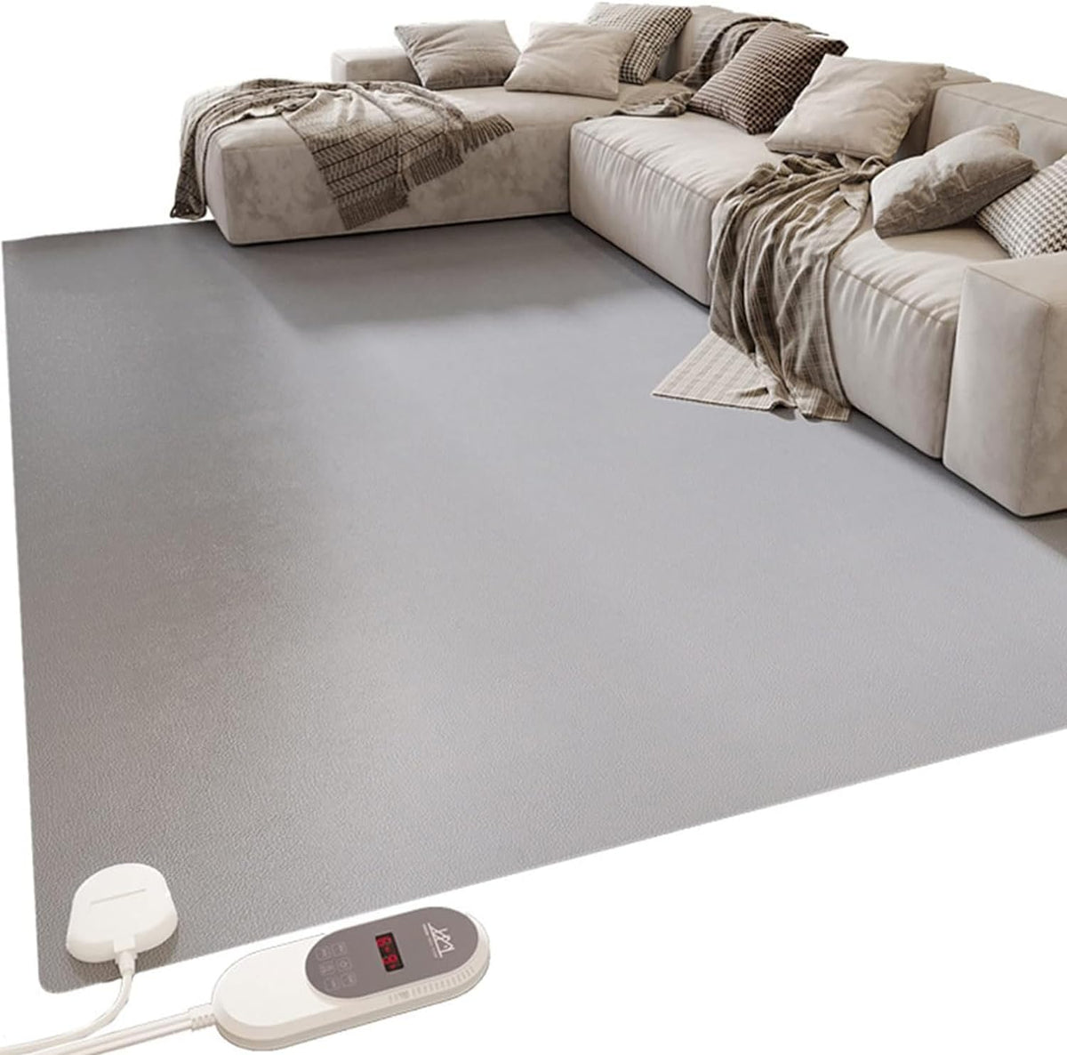 Alfombras de área simdennr, Alfombra con calefacción, alfombrilla eléctrica, temperatura ajustable en 60 niveles, temporizador de 12 horas