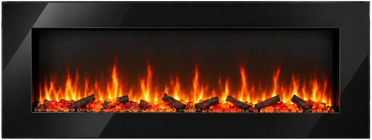 Chemin'Arte Chimenea eléctrica, de Pared con calefacción Volcano 3XL 150cm, Efecto de Llama Leds- Chimenea Decorativa bajo Consumo - Mando a Distancia