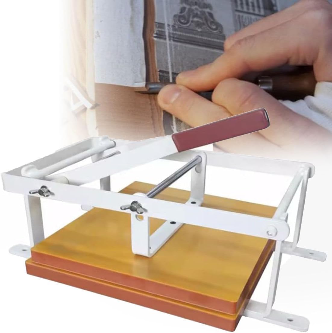 Generic Materiales de impresión en relieve, Lino - Prensa de impresión en bloque con altura ajustable, máquina de prensa manual de 12 x 12 pulgadas