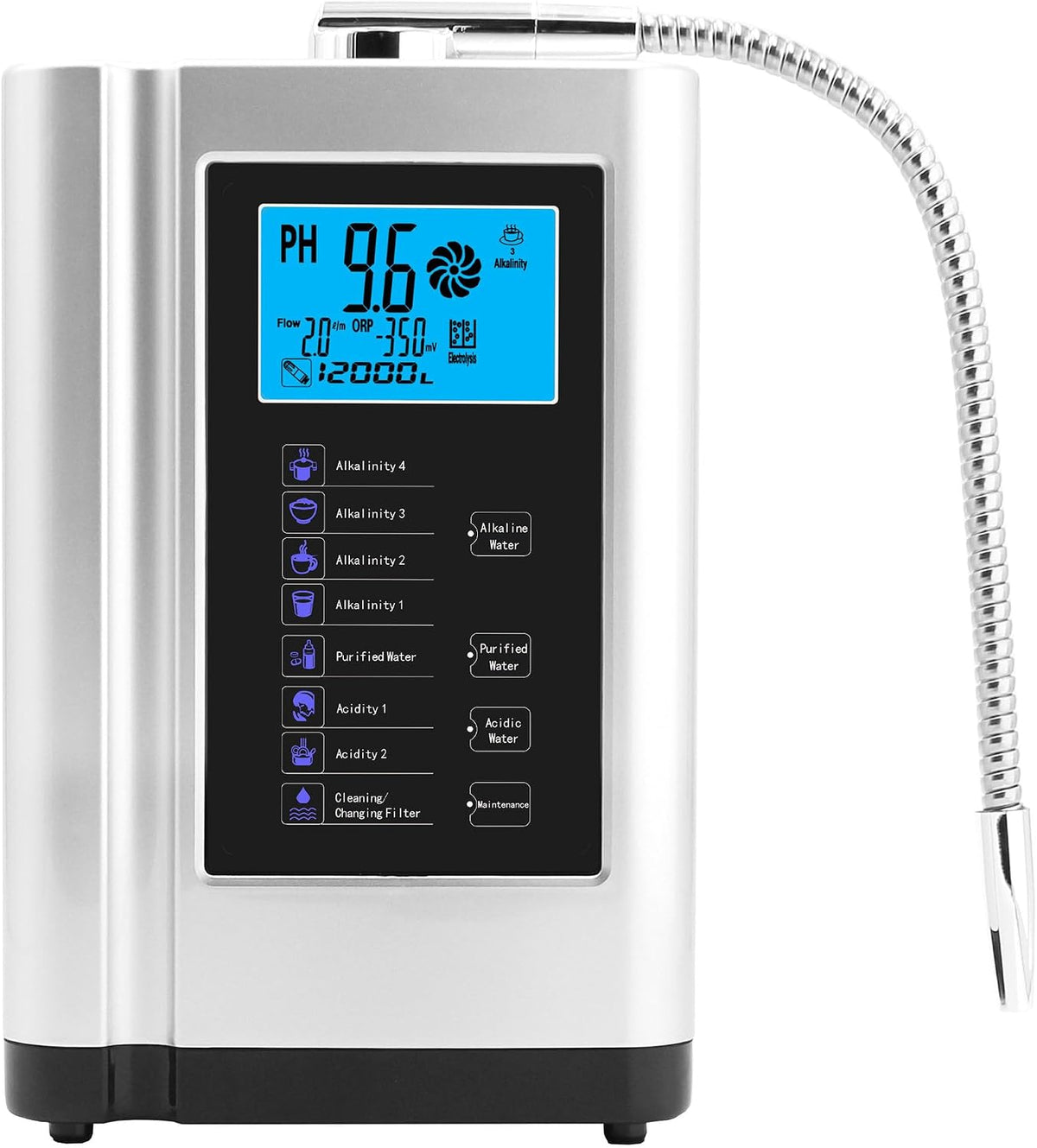 Filtros para grifo LADECNERHT, Máquina Ionizadora De Agua Alcalina Valor De Ph: 3.5-10.5 Orp hasta ±550 Mv 7 Ajustes De Calidad del Agua 8000 litros