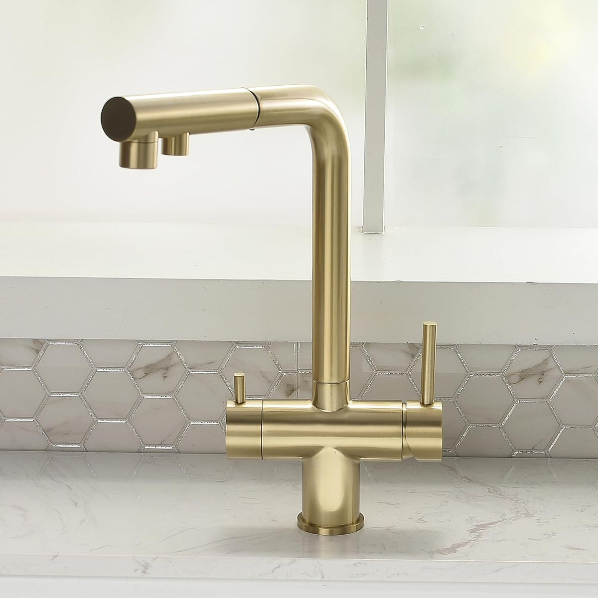 Grifos de fregadero de cocina táctil Grifo Cocina 3 Vías Osmosis Extraíble, Grifo Cocina con Osmosis Integrado, Grifo Osmosis 3 Vías para Agua